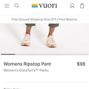 Vuori Ripstop Pants sz XS  worn once